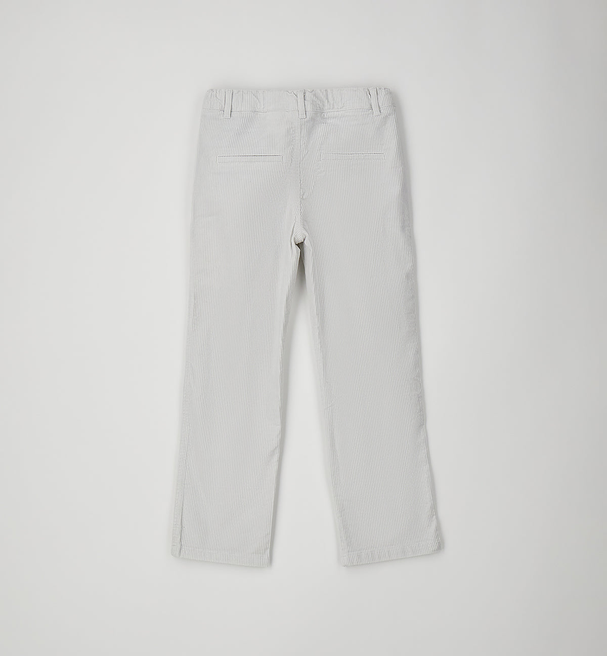Pantalone Bambino Sarabanda in Velluto a Costine Grigio Chiaro – Vita Regolabile