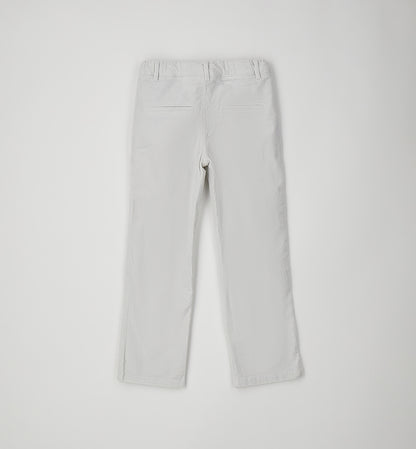 Pantalone Bambino Sarabanda in Velluto a Costine Grigio Chiaro – Vita Regolabile