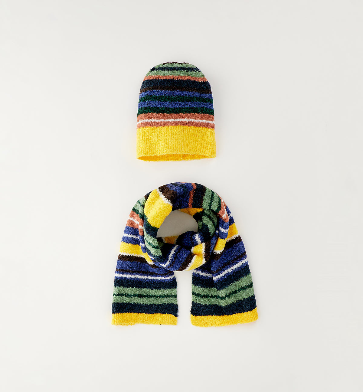 Completo Cappello e Sciarpa Bambino Sarabanda – Rigato Colorato e Morbido