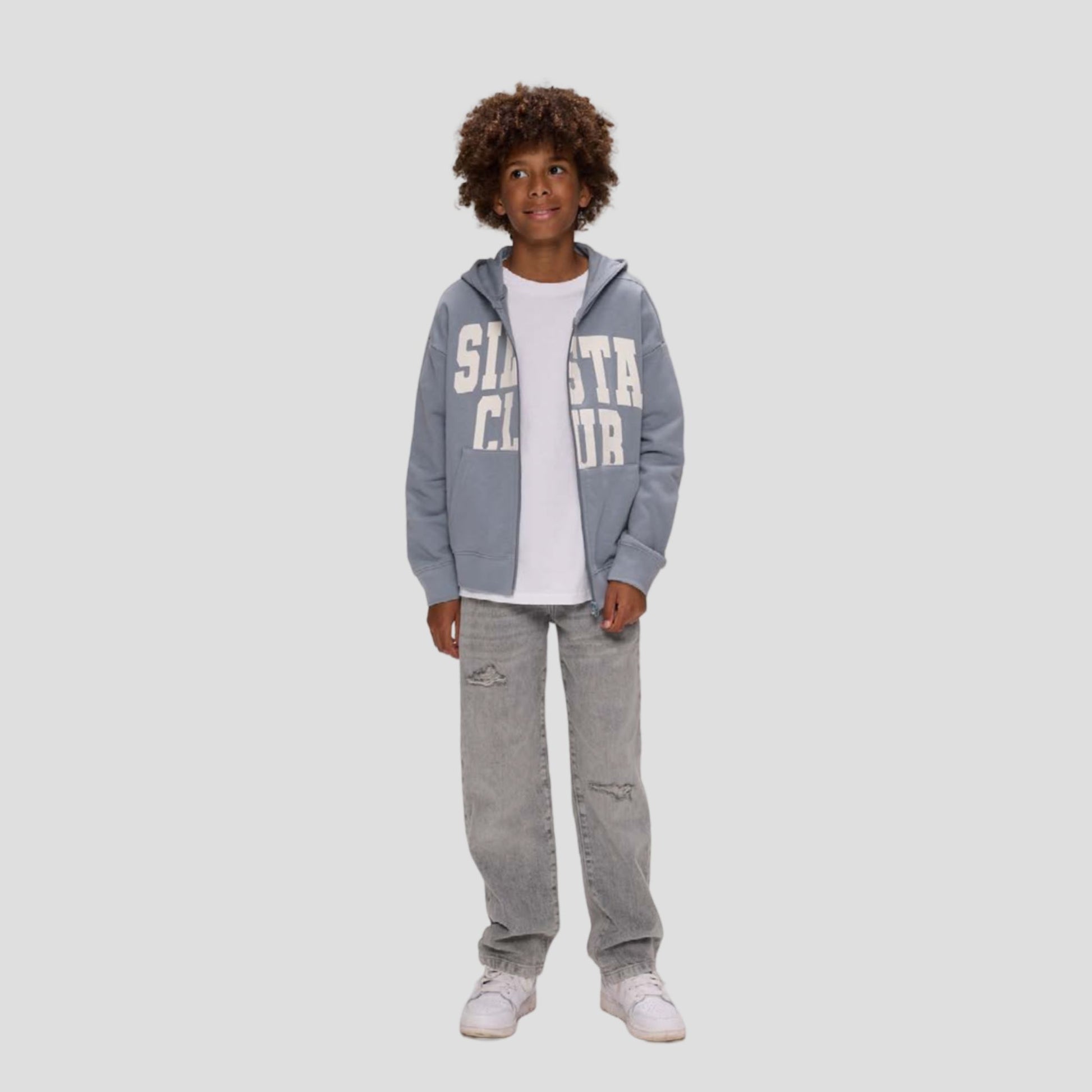 Jeans Larghi Ragazzo Grigi Stone Wash con Strappi - RETOUR - OOPS by BabyBimbo 0-16