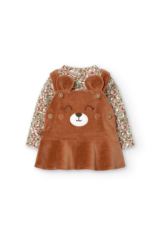 Complete 3-piece bodysuit + dress + tights Teddy Bear Boboli 129046