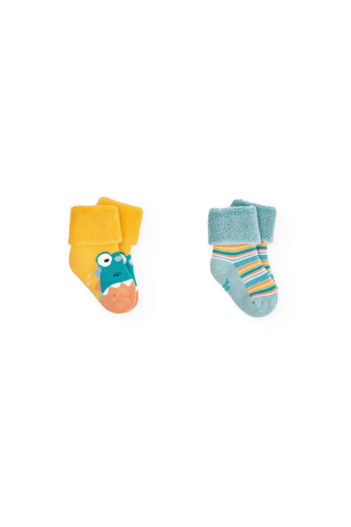 Pack of two pairs of socks for newborns in yellow Boboli 199009