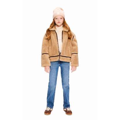 Giubbotto Ragazza Retour Teddy Beige con Cerniera – Modello Box Trendy