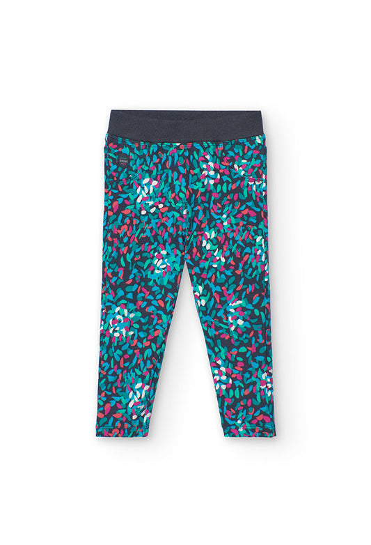 Elastic sweatpants with colorful turquoise print for Bimba Boboli 229014