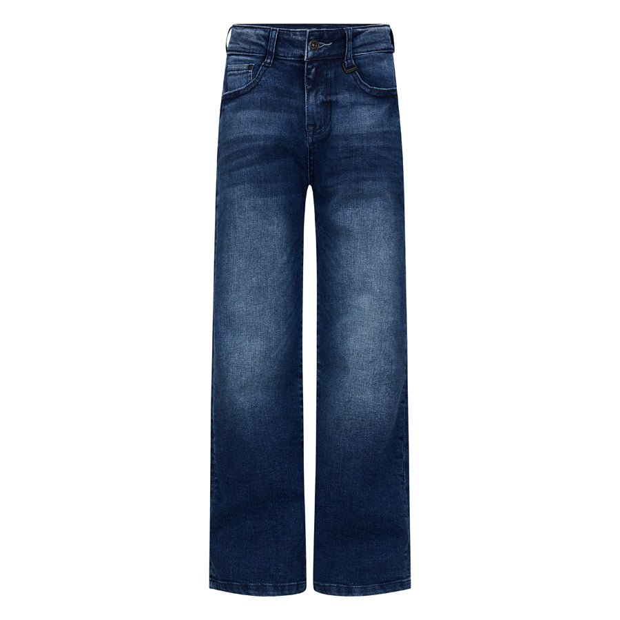 Jeans Ragazzo Retour Oversized Blu Scuro – Denim Stretch con Vita Regolabile