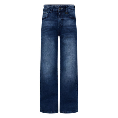 Jeans Ragazzo Retour Oversized Blu Scuro – Denim Stretch con Vita Regolabile