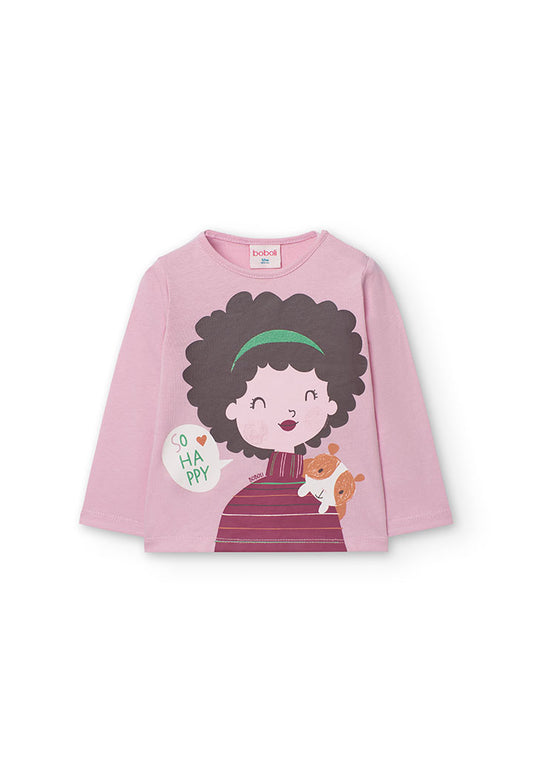 Cotton T-shirt in pink for Bimba Boboli 299044pink