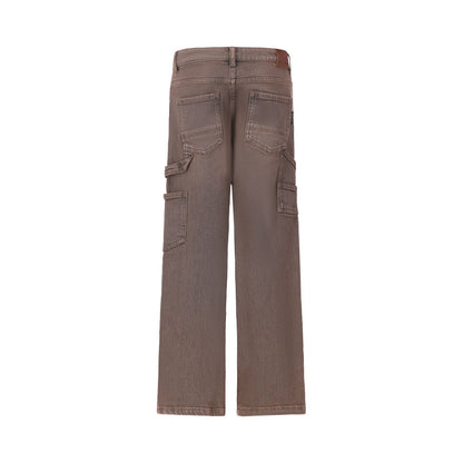Jeans Ragazzo Retour Oversized Ruggine in Denim Stretch con Vita Regolabile