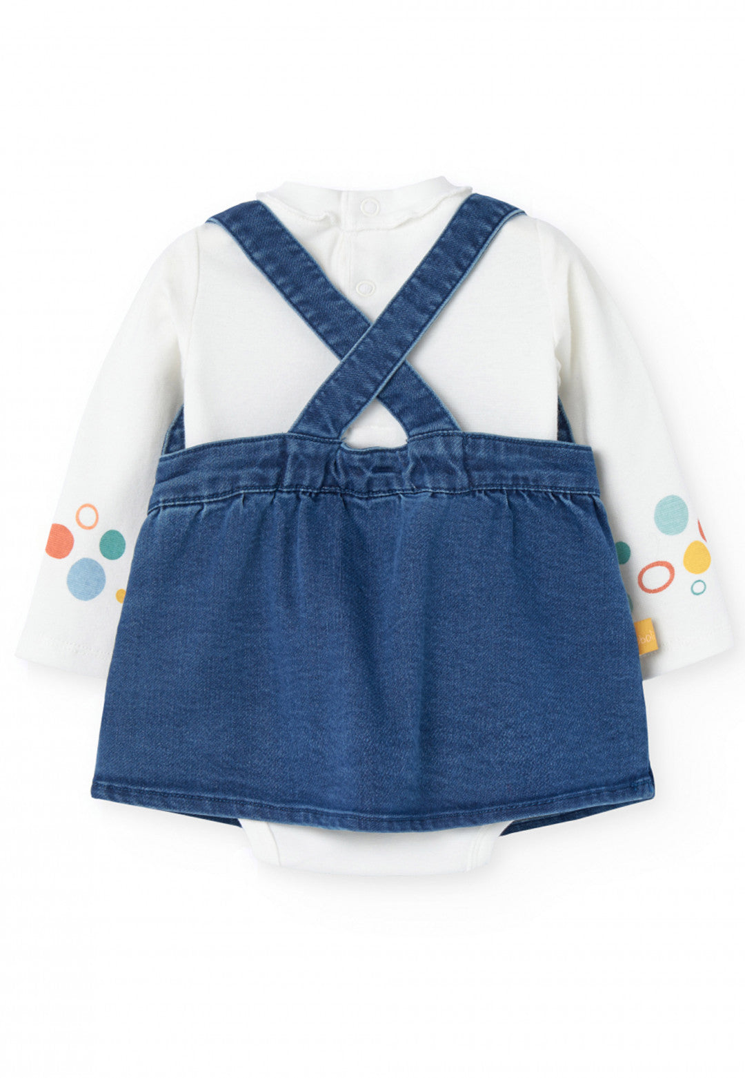 3-piece set bodysuit + overalls + tights Boboli with embroidered detail art.119001