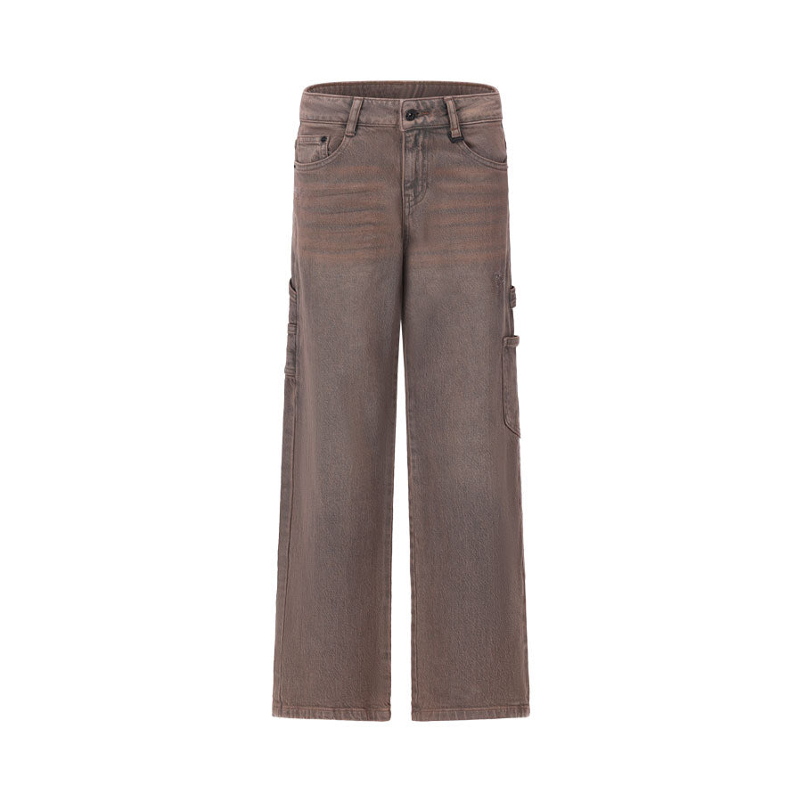 Jeans Ragazzo Retour Oversized Ruggine in Denim Stretch con Vita Regolabile