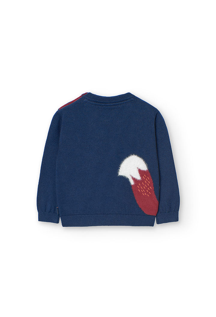 Maglione in tricot con stampa e in blu navy per Bambino da 18mesi a 8anni Boboli 719007