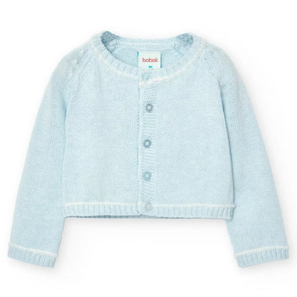 Giacchetta , Giacchetta tricot azzurro per neonati 1-6 mesi Boboli 757010 - BabyBimbo 0-16, abbigliamento bambini