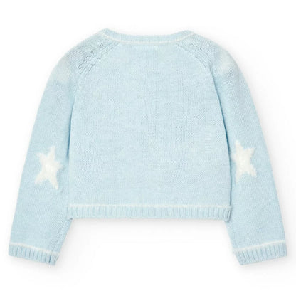 Giacchetta , Giacchetta tricot azzurro per neonati 1-6 mesi Boboli 757010 - BabyBimbo 0-16, abbigliamento bambini