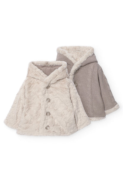 Reversible Fur Jacket for Baby in Brown Boboli 759090