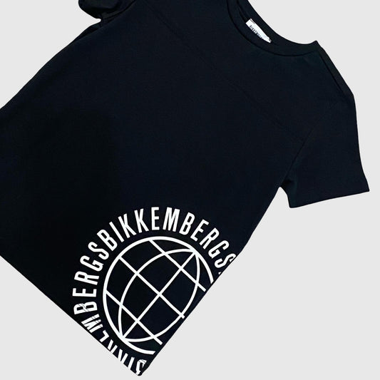 T-Shirt Bikkembergs Nera con Logo Bianco