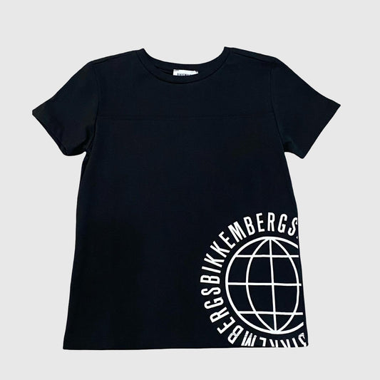T-Shirt Bikkembergs Nera con Logo Bianco