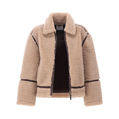 Giubbotto Ragazza Retour Teddy Beige con Cerniera – Modello Box Trendy