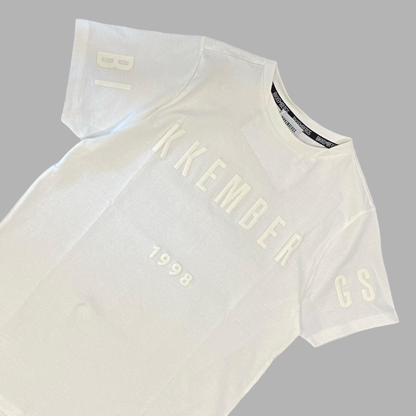 T-Shirt Bikkembergs Bianca con Logo Centrale in Rilievo - OOPS by BabyBimbo 0-16