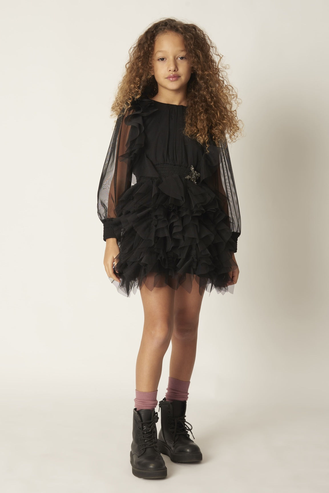 vestito , Abito Nero ragazza da 8 a 16 anni Y-Clù Y20052 - BabyBimbo 0-16, abbigliamento bambini