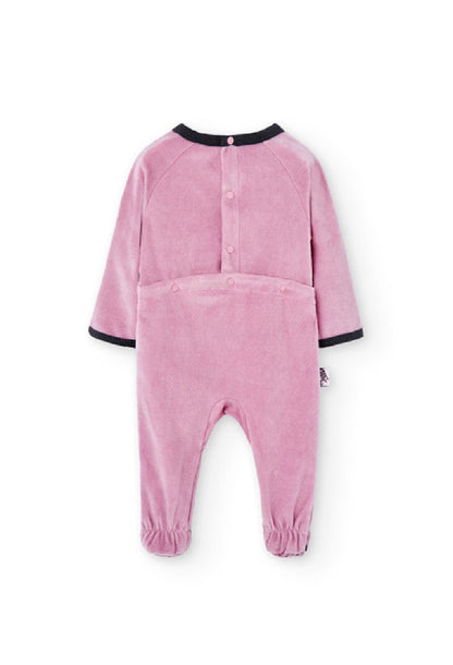 Tute neonato , Tutina ciniglia neonata rosa 3-9 mesi Boboli 107086 - BabyBimbo 0-16, abbigliamento bambini