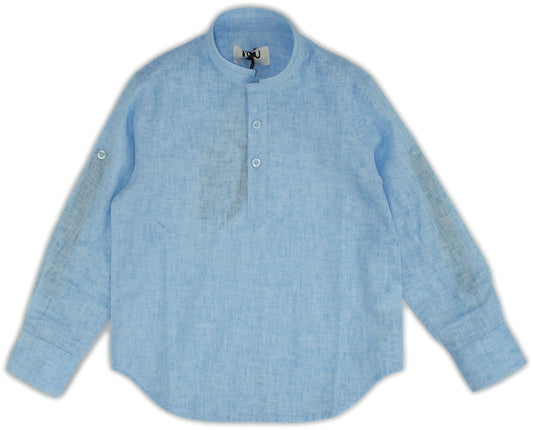 Camicia coreana Azzurro per ragazzo da 3anni a 7anni Y-CLU BYB11083