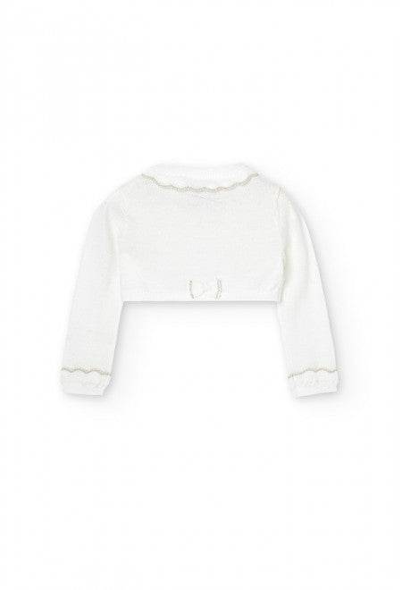 Bolero maglieria per bimba color panna con bordatore dorato Boboli 706003 - OOPS by BabyBimbo 0-16