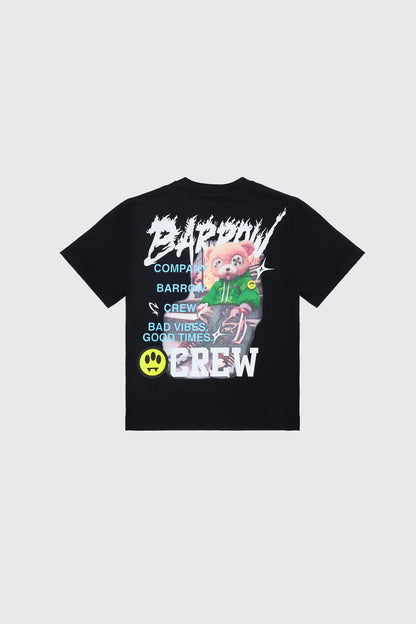 T-Shirt Ragazzo Barrow in Puro Cotone con Maxi Stampa Teddy
