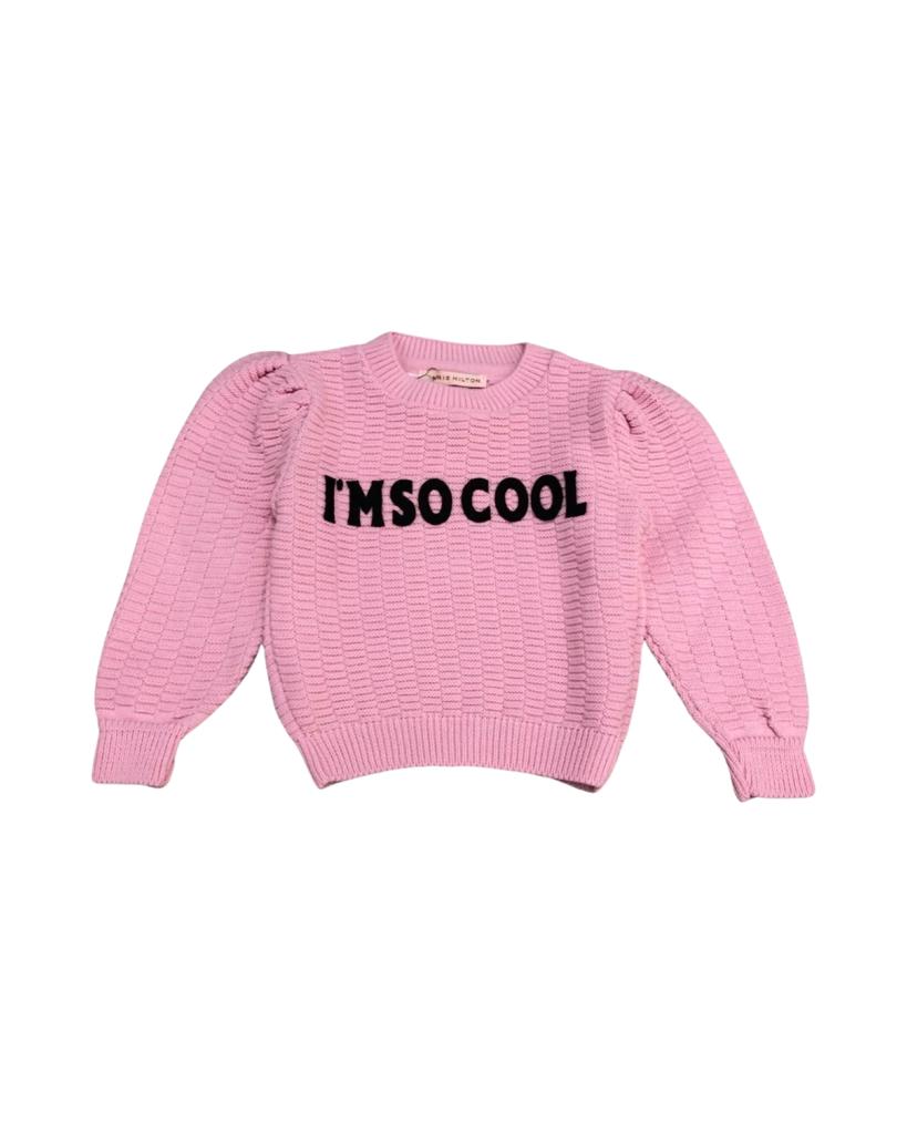 Maglione Rosa"I'm So Cool" per bambina da 3anni a 7anni Paris Hilton PHBSM4331