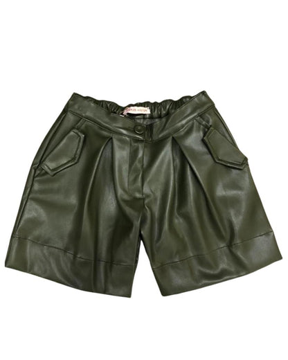 Green eco-leather shorts for girls from 8 years to 16 years Paris Hilton PHJSH4110