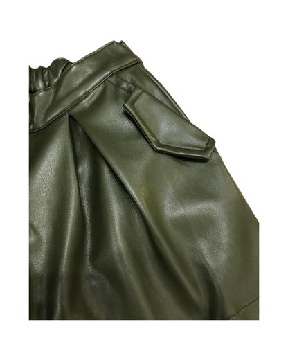 Green eco-leather shorts for girls from 8 years to 16 years Paris Hilton PHJSH4110