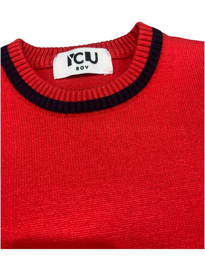 Maglione fine rosso per bambino da 3anni a 7anni Y-Clù BYB10407