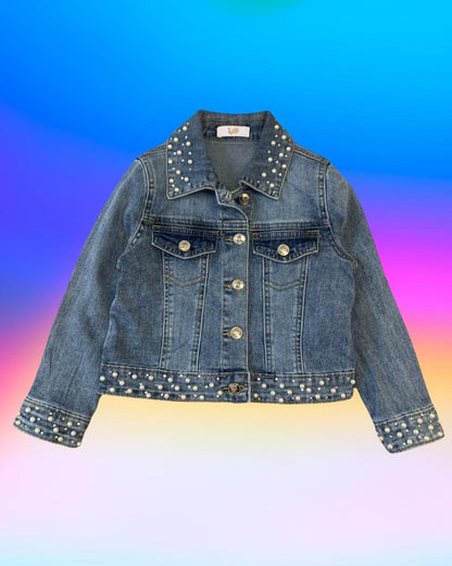 Jeansjacke mit Perlen für Mädchen von 3 bis 7 Jahren Y-Clù YEB017