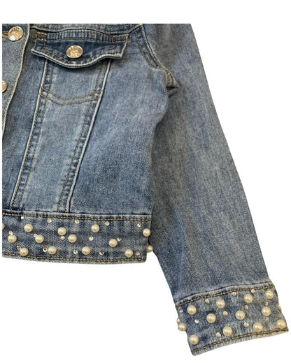 Jeansjacke mit Perlen für Mädchen von 3 bis 7 Jahren Y-Clù YEB017