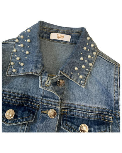 Jeansjacke mit Perlen für Mädchen von 3 bis 7 Jahren Y-Clù YEB017