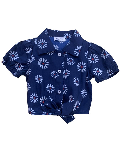 Shirt with knot for girls 6 months-2 years Y-Clù YN21700 