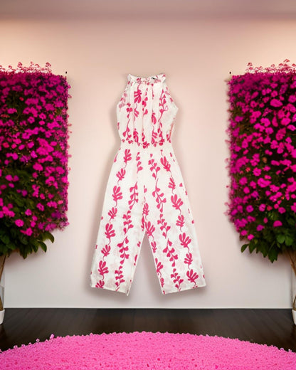 Palazzo patterned jumpsuit for girls from 8 to 16 years Y-Clù Y21107