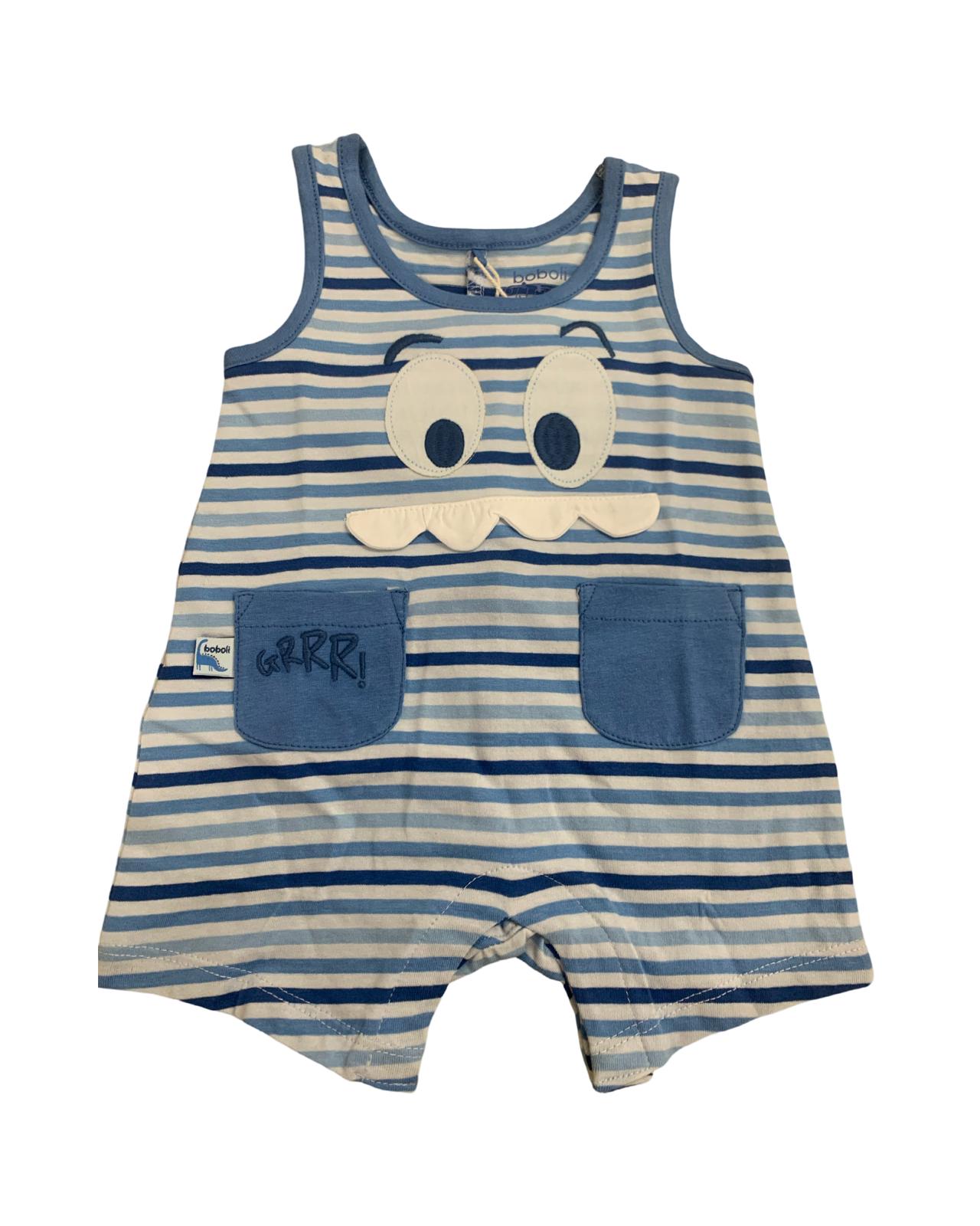 Short striped onesie for newborns 6 months 9 months Boboli 106197 