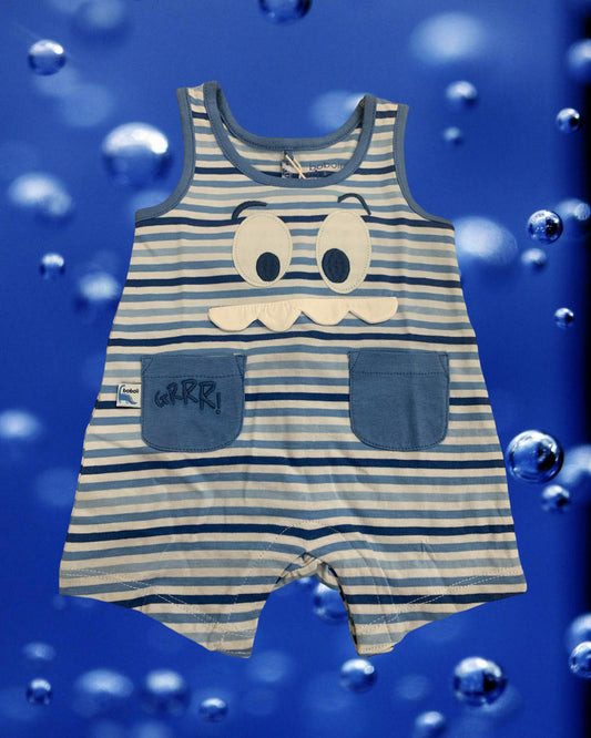 Short striped onesie for newborns 6 months 9 months Boboli 106197 