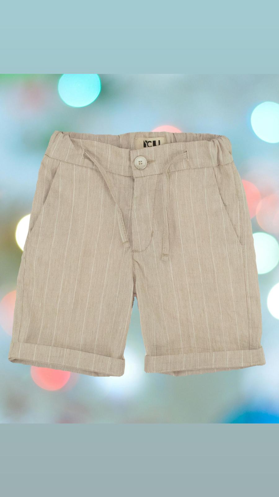 Elegant striped Bermuda shorts for boys from 3 years to 7 years Y-CLU BYB11061