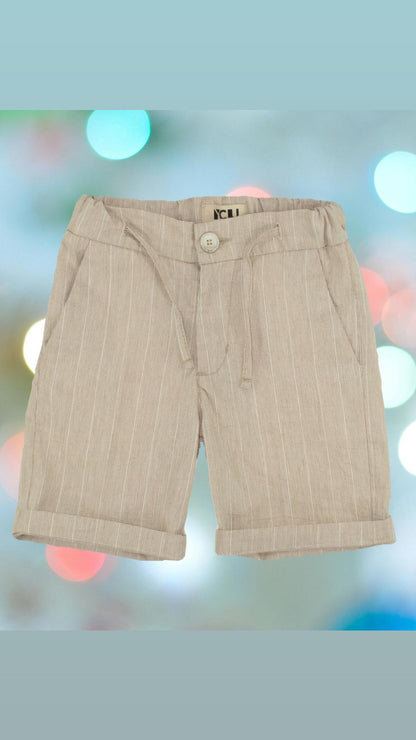 Elegant striped Bermuda shorts for boys from 3 years to 7 years Y-CLU BYB11061