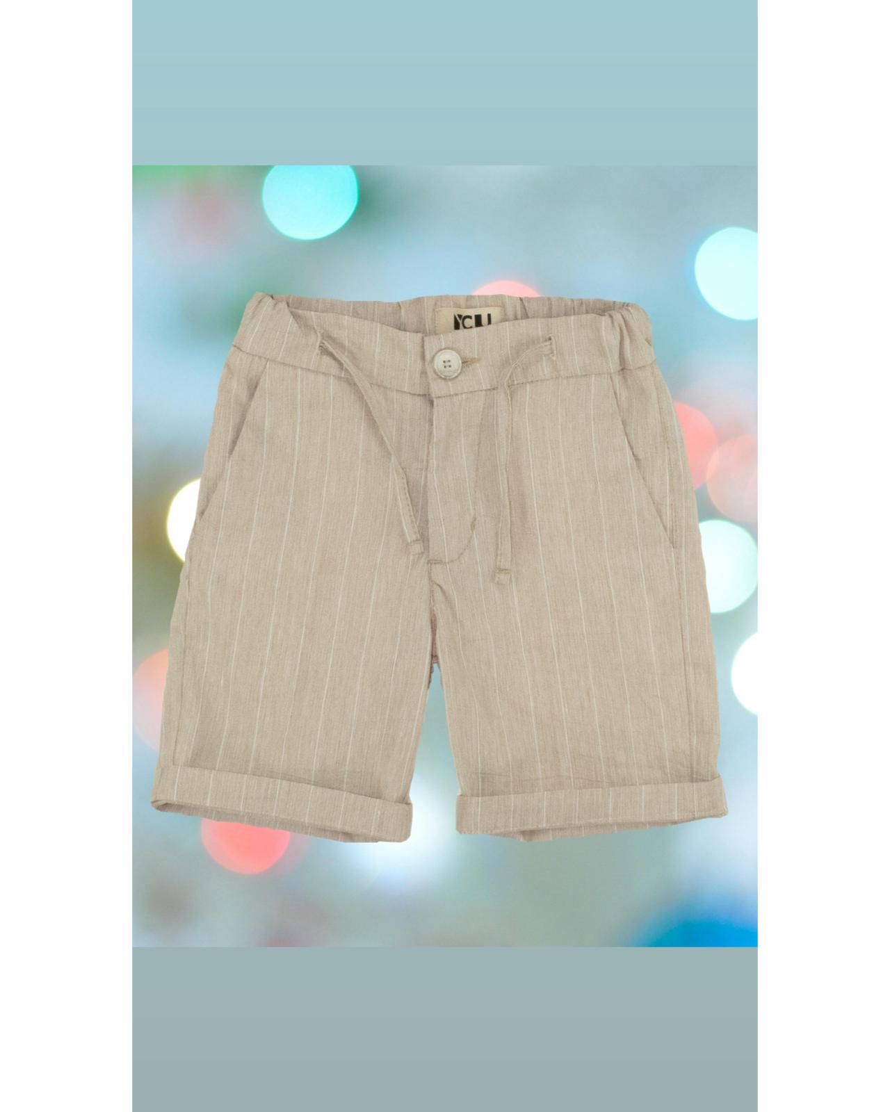 Elegant striped Bermuda shorts for boys from 3 years to 7 years Y-CLU BYB11061