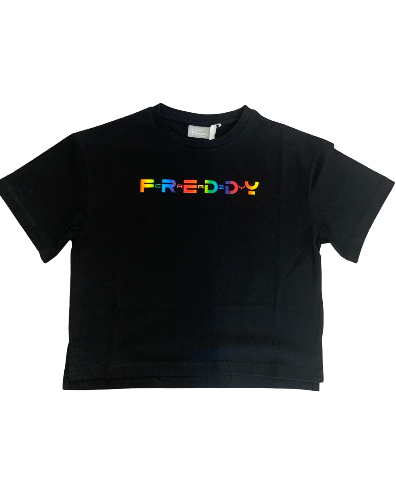 Black T-Shirt for Girls from 8 to 16 years FREDDY FR1826