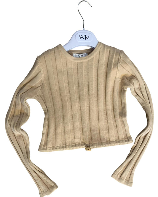 Maglia beige cropped per  bambina da 8anni a 16anni Y-Clu YFJF24M229