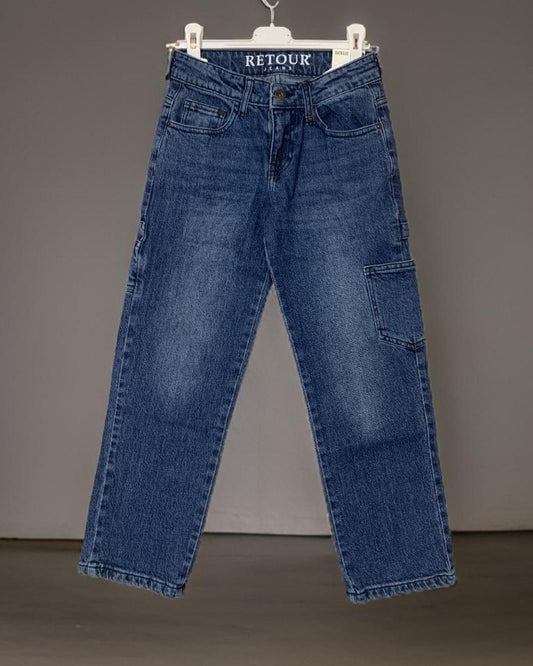 Pantaloni "Over" Denim jeans per Ragazzo 8anni-16anni Retour RDB600ME