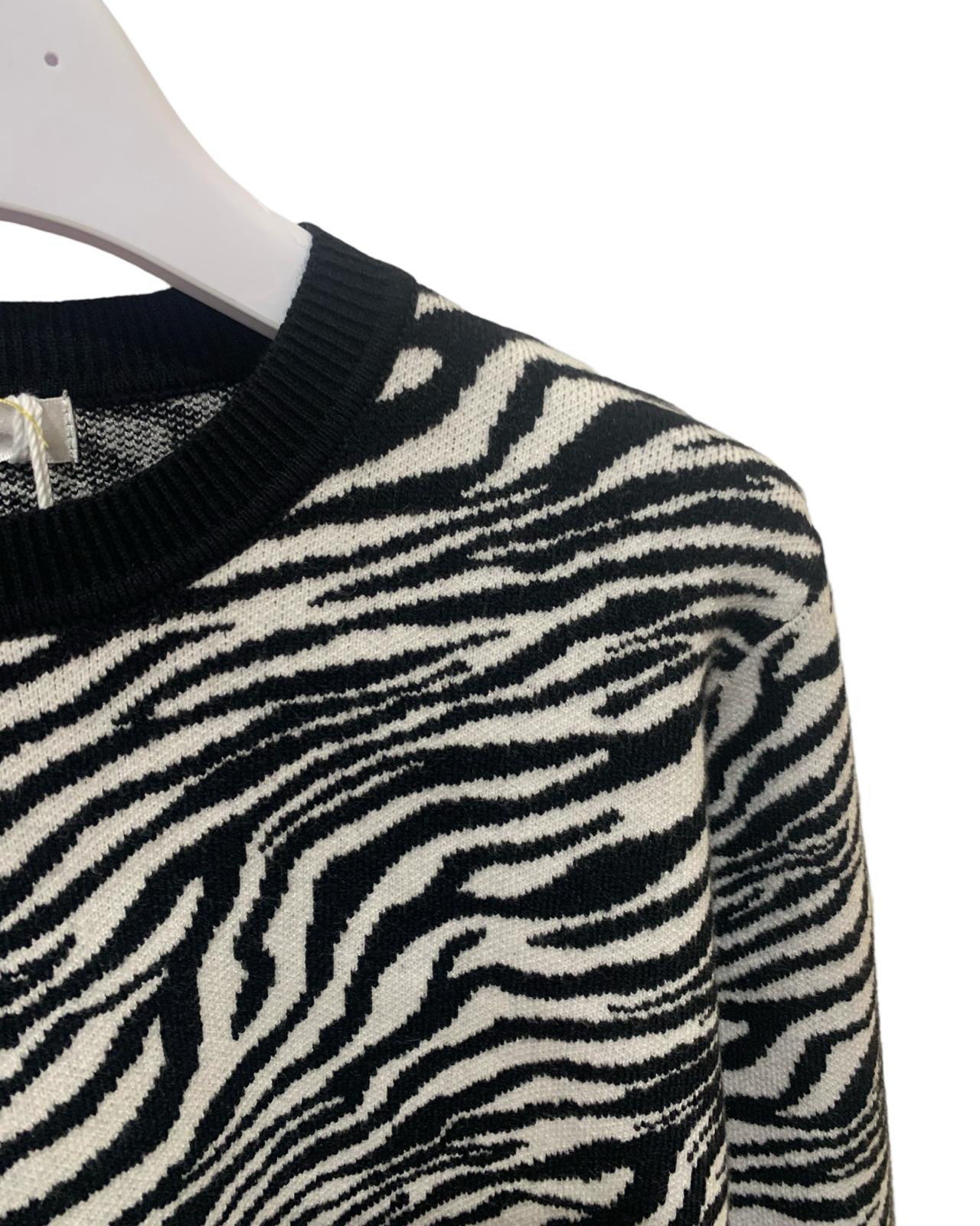 Maglione zebrata per  bambina da 8anni a 16anni Y-Clu YFJF24M256