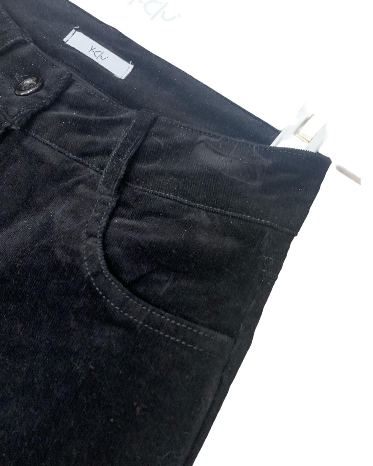 Pantalone velluto nero per  Ragazza da 8anni a 16anni Y-Clu YFJF24P261