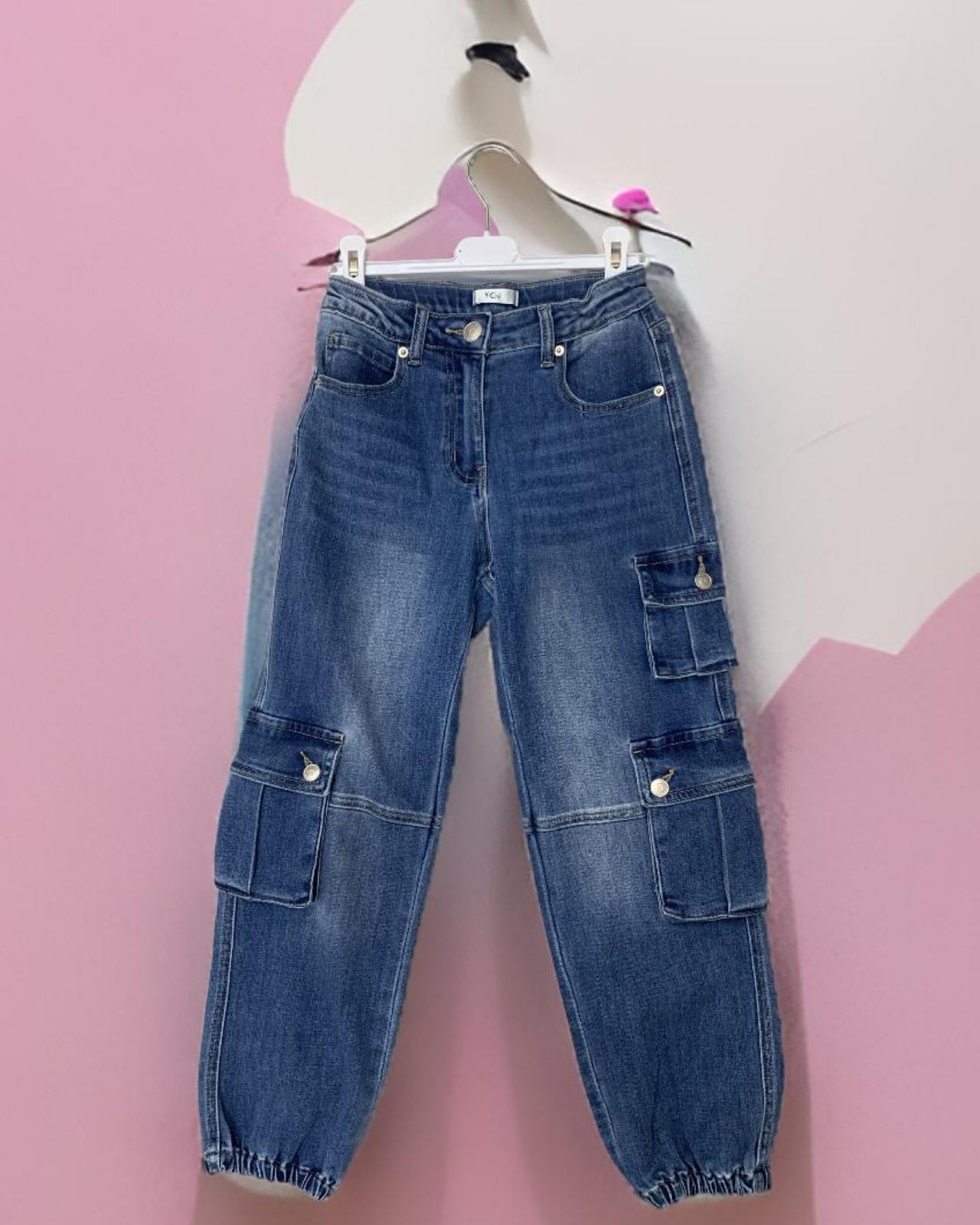 Jeans Cargo per  Ragazza da 8anni a 16anni Y-Clu YFJF24P200