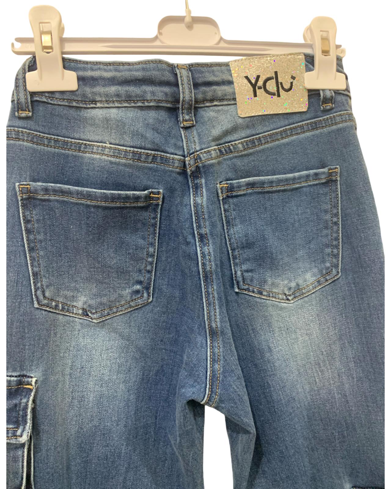 Jeans Cargo per  Ragazza da 8anni a 16anni Y-Clu YFJF24P200