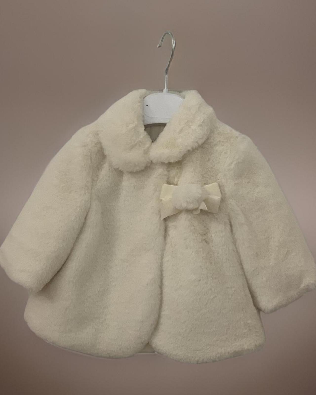 Mayoral 02405 raw fur coat for baby girls 0-18 months