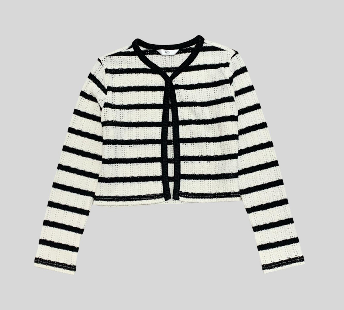 CARDIGAN NERO/BIANCO RIGHE YCLU 182MYFJS